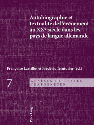 cover image of Autobiographie et textualité de lévénement au XXe siècle dans les pays de langue allemande